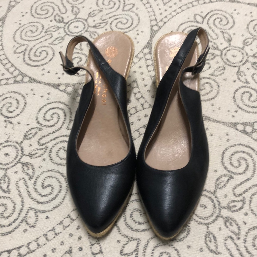 Eric Michael leather espadrille slingback, size 40